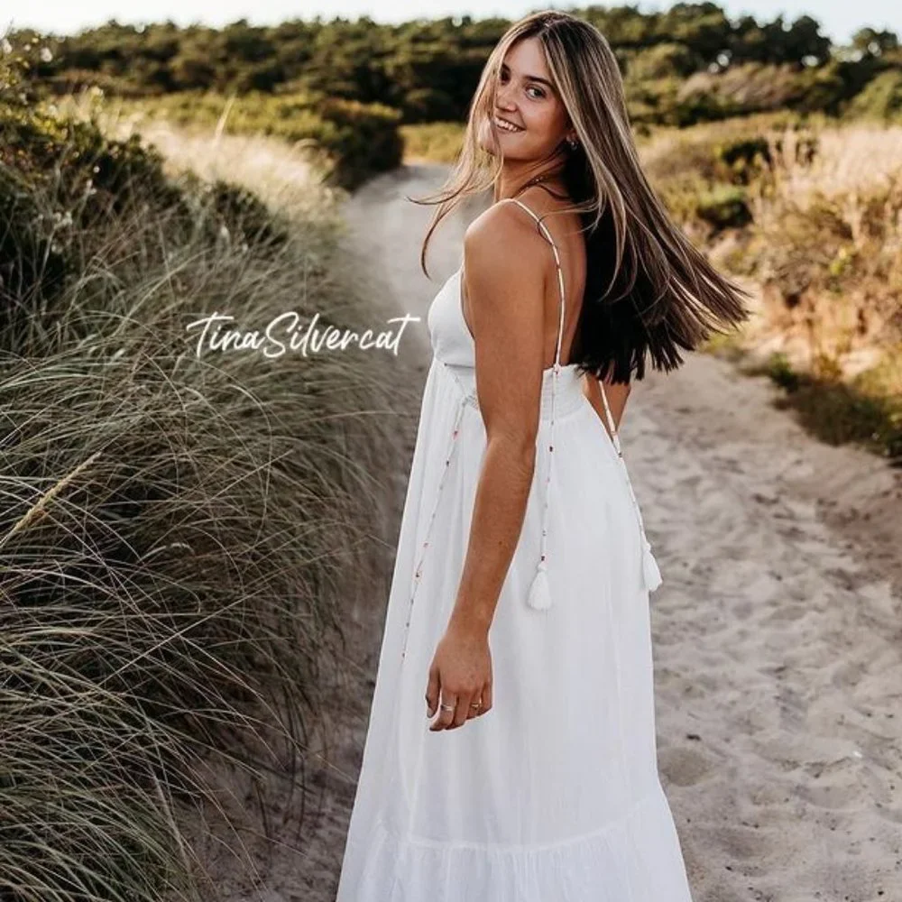 Zara White Strappy Maxi Dress Sz XL NWT